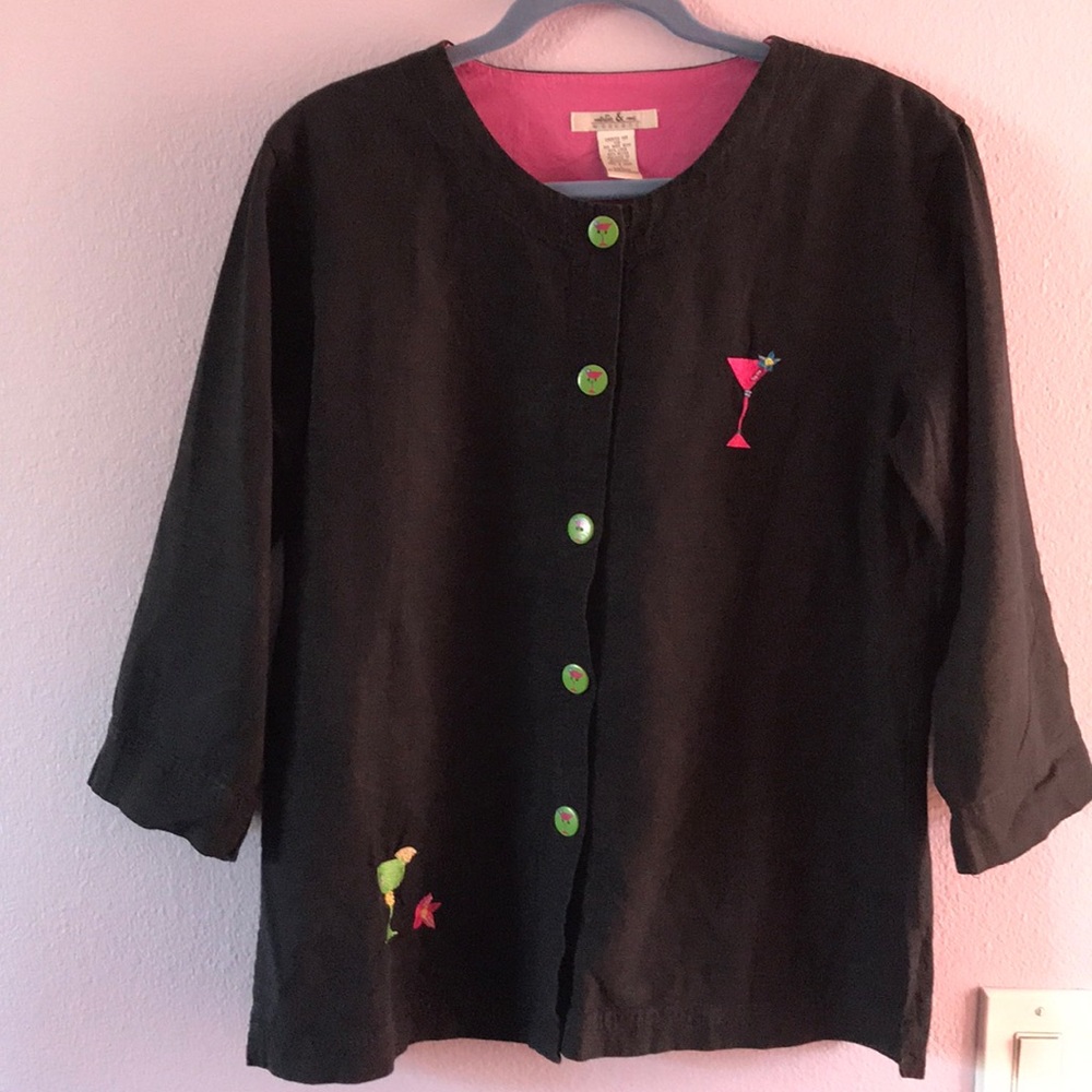Vintage black linen jacket